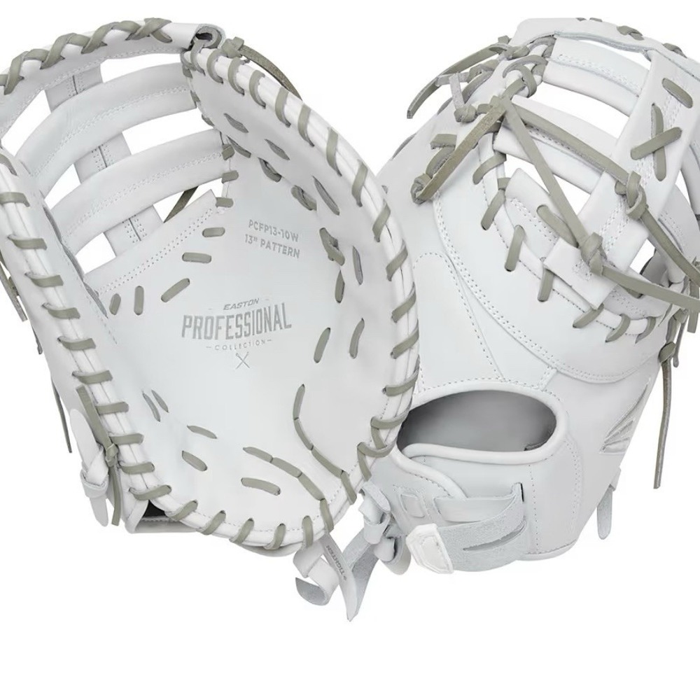 New Easton Professional Collection Fastpitch Softball Glove LHT 13-10w" Wht/Gry